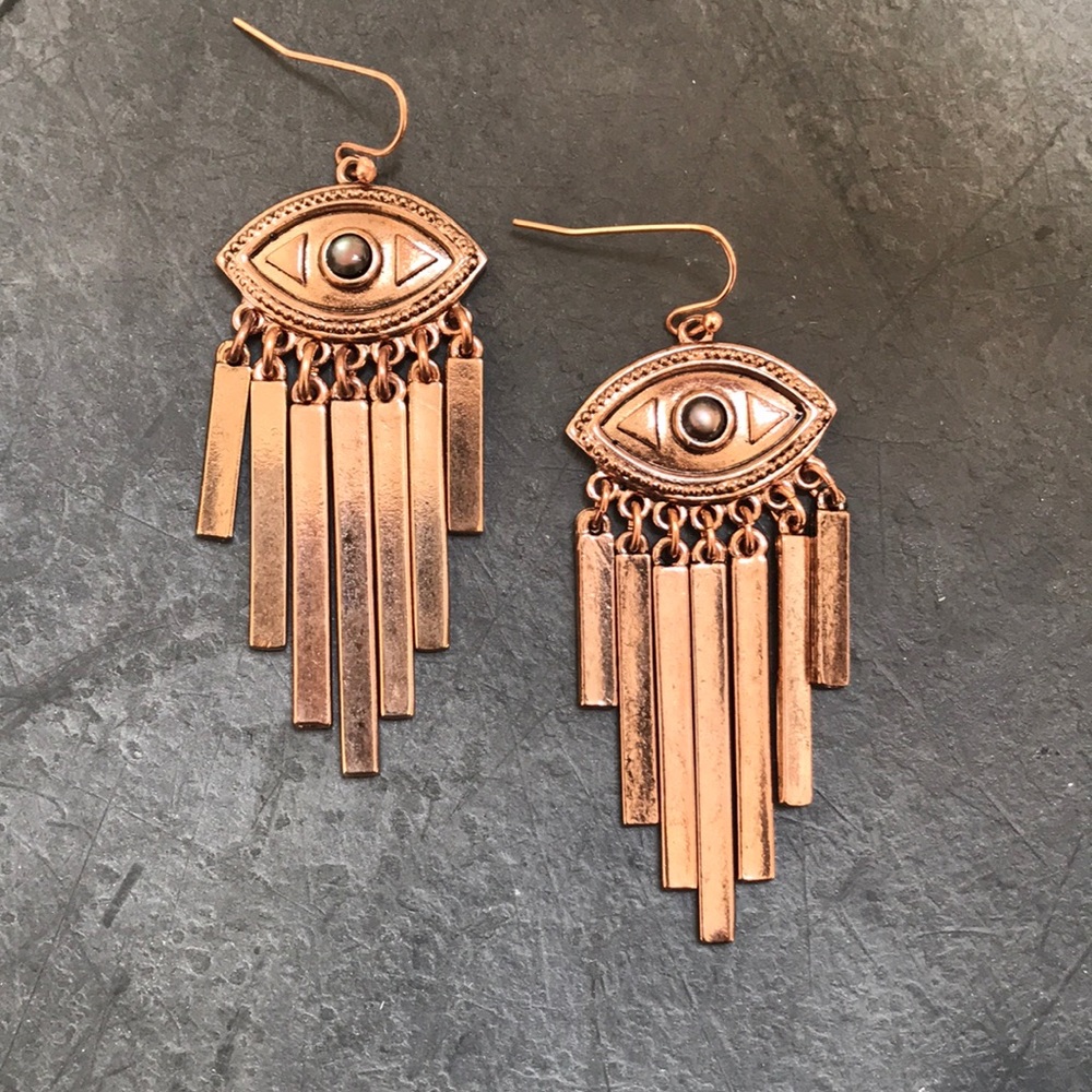 Evil eye drop earring